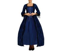 MJGkhiy Vestido medieval para mujer, noble, vintage, disfraz de princesa, Halloween, ropa cosplay, vikingo, gótico, victoriano, largo, steampunk, vestido de carnaval, fiesta, vestido renacentista
