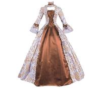 MJGkhiy Vestido medieval para mujer, noble, vintage, disfraz de princesa, steampunk, ropa cosplay, vikingo, gótico, victoriano, largo, Halloween, renacentista, noche, vestido de carnaval, fiestas