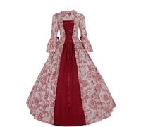MJGkhiy Vestido medieval para mujer, noble, vintage, disfraz de princesa, steampunk, ropa cosplay, vikingo, gótico, victoriano, largo, Halloween, renacentista, noche, vestido de carnaval, fiestas