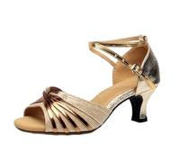 MJGkhiy Zapatos Baile Latino Mujer Tacón Bajo 3cm Zapato para Bailar Latinos Comodos Brillantes Tacon Pequeño Sandalias Tango De Salsa Y Bachata Calzado Ballroom De Práctica Sandals Tiras Cruzadas