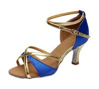 MJGkhiy Zapatos Baile Latino Mujer Tacón Bajo Zapato Latinos para Bailar Tacon Pequeño Comodos Sandalias Jazz De Salsa Y Bachata Sandals Ballroom De Práctica Calzado Ajustable Tobillo Hebilla