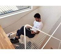 MJHETCY Red Decorativa, Cuerda Trenzada para protección, Blanca Red de Seguridad para niños, Red de protección, Cuerda de Escalada al Aire Libre Red Decorativa balcón Red anticaída（2 * 4m）