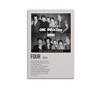 MJIFEI Four by One Direction - Póster de pared de arte vintage para decoración de habitación, póster estético para dormitorio, 30 x 45 cm, estilo sin marco