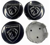MJIKOYE 4 Piezas Coche Tapas Centrales para Peugeot 208 2015-2019 60mm, Tapas para Llantas Prueba de Polvo Óxido Tapabujes Rueda Autopartes,F