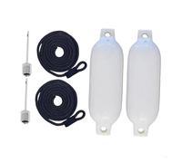 MJINA Parachoques de PVC Resistentes a Impactos for embarcaciones Marinas Q9QD, Juego de PVC for atracar y Proteger Yates y Barcos de Pesca.(White)
