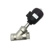 MJINA Válvulas de Asiento Inclinado con actuador neumáti Válvula de Asiento Angular accionada por Aire de acción Simple de Acero Inoxidable 304 de 3/4" BSP DN20 con Sellado Normalmente Cerrado