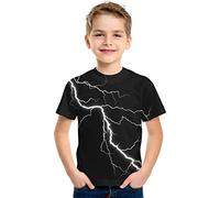 Mjjsk Camiseta de manga corta para niños, de verano, a la moda, para niños, casual, cuello redondo, divertida, para la escuela, suave, cómoda, B-3-blanco, 3-4 años