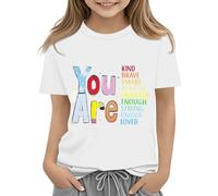 Mjjsk Camiseta divertida y bonita para el primer día de escuela para niñas, B01 Blanco, 8-9 años