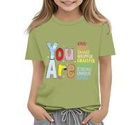 Mjjsk Camiseta divertida y bonita para el primer día de escuela para niñas, B01 Verde, 4-5 años