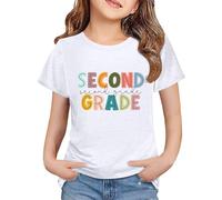 Mjjsk Camisetas escolares para niñas y niños, lindas camisetas de verano, B01 Blanco, 2-3 años