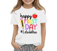 Mjjsk Camisetas escolares para niñas y niños, moda de verano, B01 Blanco, 2-3 años