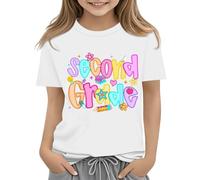 Mjjsk Camisetas para niñas para el primer día de clases de verano lindas, B01 Blanco, 2-3 años