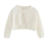 Mjjsk Cárdigan de manga larga para niñas, de punto con un botón, ligero, suave, elegante, para verano, otoño, chal, blanco, 6-12 meses