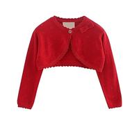 Mjjsk Cárdigan de punto con frente abierto para niñas, de manga larga, ligero, suave, informal, para bodas, fiestas
