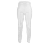 Mjjsk Leggings de baile para niñas, mallas de gimnasia con purpurina brillante, sin pies, elásticos, de longitud completa, para deportes y danza, plata, 5-6 años