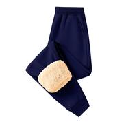 Mjjsk Pantalones de chándal gruesos y cálidos para niños, con forro polar, para la escuela, deportes, de invierno, pantalones de chándal casuales, clásicos, azul, 3-4 años