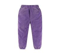 Mjjsk Pantalones de pana para niños con forro polar forrados para invierno, pantalones cálidos elásticos para niños, pantalones casuales y cómodos para correr, pantalones jegging clásicos y simples