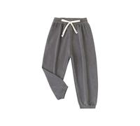 Mjjsk Pantalones de pana para niños, informales, cintura elástica, pantalones de jogging para niños, clásicos, lisos, suaves, cómodos, para la escuela, gris, 3-4 años
