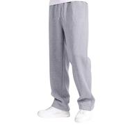 Mjjsk Pantalones deportivos de pierna ancha para niños, holgados, para correr, para la escuela, informales, deportivos, clásicos, lisos, ropa de calle, Y2-2-gris, 13-14 años