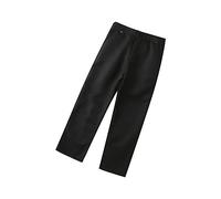 Mjjsk Pantalones escolares para niños, cintura elástica, ajustados, pantalones de vestir, clásicos, lisos, informales, cómodos, con bolsillos para pantalones, Negro, 5-6 años