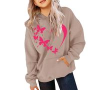 Mjjsk Sudaderas con Capucha para Niñas con Gráfico de Corazones Sudaderas Holgadas para Niños Suaves Cómodas de Manga Larga con Capucha Suéter Elegante Pullover Top Infantil, 11-12 años