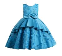 Mjjsk Vestido de princesa de moda para niñas, para fiestas, bodas, cumpleaños, damas de honor, vestidos formales para fiestas de graduación, azul celeste, 3-4 años
