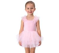 Mjjsk Vestido tutú de ballet para niñas, sin mangas, vestido de baile de princesa, casual, a la moda, vestidos de fiesta de cumpleaños, gimnasia, danza, B-rosa, 4-5 años