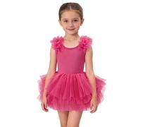 Mjjsk Vestido tutú de ballet para niñas, sin mangas, vestido de baile de princesa, casual, a la moda, vestidos de fiesta de cumpleaños, gimnasia, danza, hot pink, 2-3 años