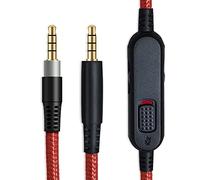 MJKOR Cable auxiliar de audio de repuesto compatible con HyperX Cloud Mix y Cloud Alpha Gaming Auriculares, silencio en línea y control de volumen (sin micrófono en línea, rojo)