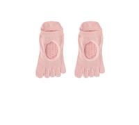 MJLOMJ 5 pares de calcetines antideslizantes para yoga y pilates para mujer, transpirables, separados por los dedos, calcetines de entrenamiento antideslizantes para baile, gimnasio, hospital, Pink