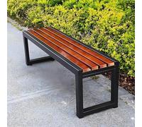 MJMLUCK Banco de Exterior sin Respaldo, Resistente a la Intemperie, para Patio, para 2 Personas, de Madera, para Comedor, Porche, con Listones para Exterior e Interior (Blanco, 1,8 m) (marrón, 1,1 m