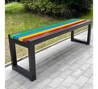 MJMLUCK Banco de Exterior sin Respaldo, Resistente a la Intemperie, para Patio, para 2 Personas, de Madera, para Comedor, Porche, con Listones para Exterior e Interior (Blanco, 1,8 m) (Negro, 1,5 m)