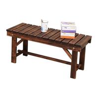 MJMLUCK Banco de Patio con Listones, Resistente a la Intemperie, de Madera, para Comedor, para 2 Personas, sin Respaldo, para Exteriores, jardín, Porche, Patio y par (120 cm)