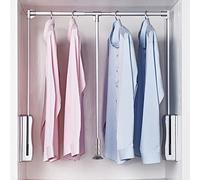 MJMLUCK Barras de Armario Ajustables para Ropa con Capacidad de Carga de 50 kg, Ancho Extensible de 530 a 1150 mm para armarios pequeños, medianos y Grandes. (S)