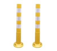 MJMLUCK Bolardos de Seguridad de plástico para estacionamientos, Poste demarcador de tráfico con Collar Reflectante, Conos de precaución privados de Seguridad Vial Flexibles, paq