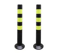 MJMLUCK Bolardos de Seguridad de plástico para estacionamientos, Poste demarcador de tráfico con Collar Reflectante, Conos de precaución privados de Seguridad Vial Flexibles, paq