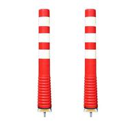 MJMLUCK Bolardos de Seguridad de plástico para estacionamientos, Poste demarcador de tráfico con Collar Reflectante, Conos de precaución privados de Seguridad Vial Flexibles, par