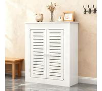 MJMLUCK Cubierta Moderna para radiador con 2 Puertas y Estante, Mueble de MDF para calefacción con Rejilla de ventilación para baño, Sala de Estar y Dormitorio, Blanco, L80cm*H90cm*T15cm (Blanco L60
