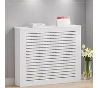 MJMLUCK Cubierta para radiador con Estante, Mueble de Madera Blanca con Rejilla de Lamas, Cubierta Moderna para radiador Que Oculta radiadores antiestéticos para Sala de Estar, Blanca, 20" de Largo