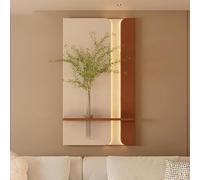 MJMLUCK Decoración de Pared 3D Vision con luz LED, Pintura Creativa en Arenisca, Escultura de Pared con jarrón y Planta Artificial, para Salas de Estar y pasillos (Blanco, 70 x 120 cm / 27,5 x 47,2