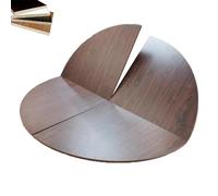 MJMLUCK Extensor de Tablero Plegable de 55 a 63 Pulgadas para Mesa Redonda de Madera sin Patas, Tablero Temporal portátil para Mesa de Comedor o de café, Plegable en 4 Partes (Nogal, 130 cm/51