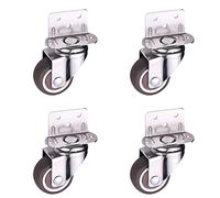 MJMLUCK Juego de 4 Ruedas giratorias Resistentes para Muebles de 1", 1,25", 1,5" y 2", silenciosas, de Goma TPE con absorción de Impactos y Frenos, con Placa giratoria en Forma de L para B (4 Ruedas