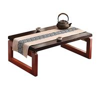 MJMLUCK Mesa de Centro Plegable de Madera Maciza, Mesa de té Vintage, Mesa Baja para Sentarse en el Suelo, Mesa Japonesa Plegable portátil, Mesa de Comedor Kotatsu (Patas Marrones, 59,5 x 40,6