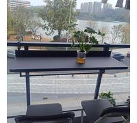 MJMLUCK Mesas auxiliares de Exterior con riel Colgante, Estante Plegable para balcón, Mesa de terraza Plegable de 81,2 a 101,6 cm, Altura Ajustable de 5 Pulgadas, Ahorra Espacio, Banco Flotante