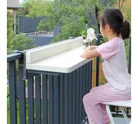 MJMLUCK Mesas auxiliares de Exterior con riel Colgante, Estante Plegable para balcón, Mesa de terraza Plegable de 81,2 a 101,6 cm, Altura Ajustable de 5 Pulgadas, Ahorra Espacio, Banco Flotante