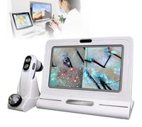 MJMLUCK Microscopio Digital para Cabello y Piel, con Aumento de 50X/200X y Doble Cabezal, Pantalla LCD HD, para la Salud del Cuero cabelludo y la detección de Humedad Facial.