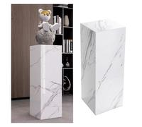 MJMLUCK Pedestales Cuadrados Blancos, Base de Madera para exhibición de Figuras, Pedestal portátil para galería, Expositor de Flores, Plataforma para Tienda de Novias (Blanco, 40 x 40 x 30 cm)