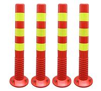 MJMLUCK Postes de señalización de tráfico Flexibles, Conos de precaución, Barrera de Seguridad de plástico de 76 cm de Alto para estacionamiento Comercial con Banda Reflectante,