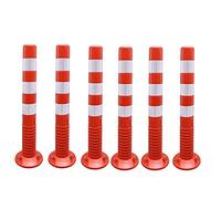 MJMLUCK Postes de señalización de tráfico Flexibles, Conos de precaución, Barrera de Seguridad de plástico de 76 cm de Alto para estacionamiento Comercial con Banda Reflectante,