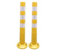 MJMLUCK Postes de señalización de tráfico Flexibles, Conos de precaución, Barrera de Seguridad de plástico de 76 cm de Alto para estacionamiento Comercial con Banda Reflectante,